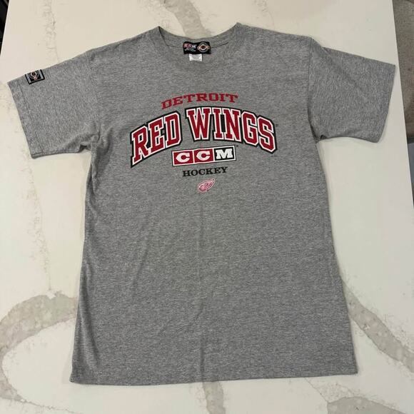 Vintage NHL CCM Detroit Red Wings Center Ice T Shirt Men’s Size Large Gray Rare - Picture 1 of 7